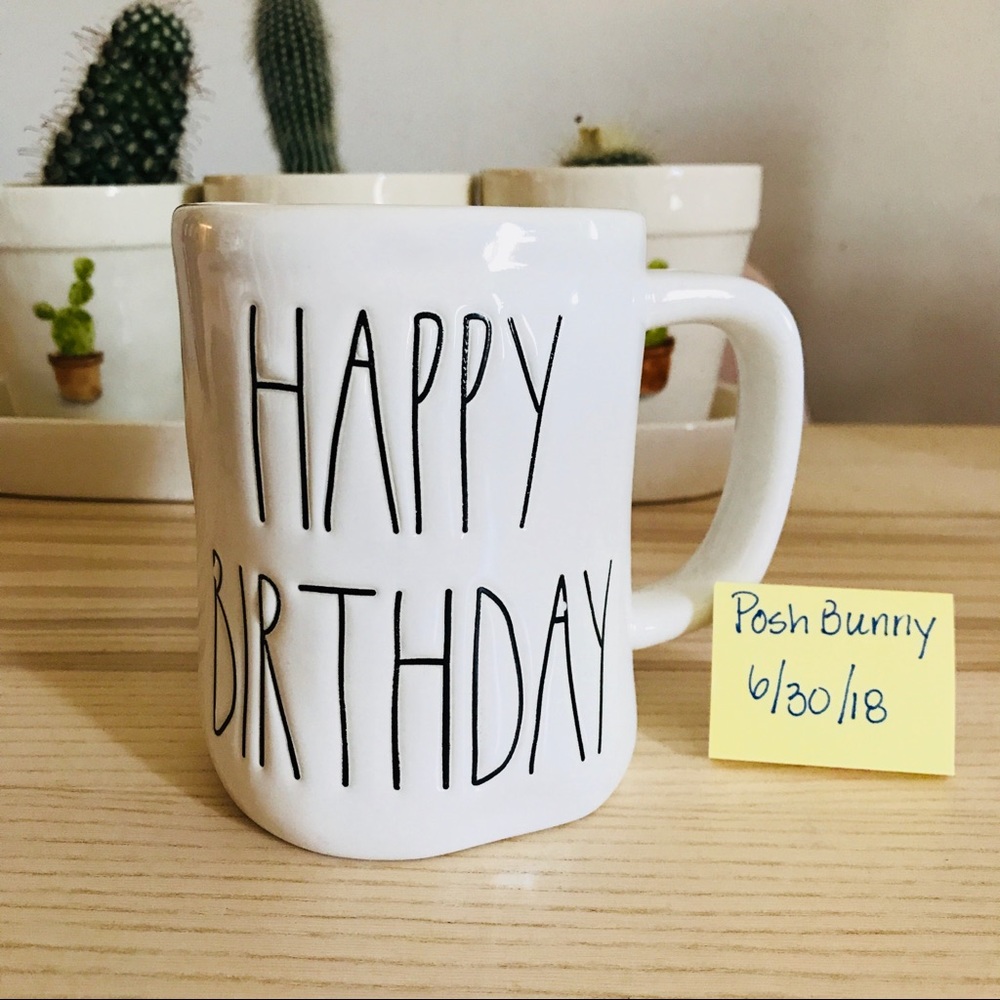 Rae Dunn happy birthday mug